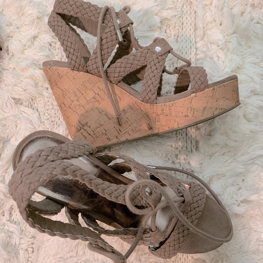 Taupe wedges/espadrilles